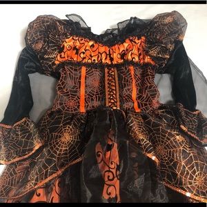 Halloween witch girl dress.   Black/ orange